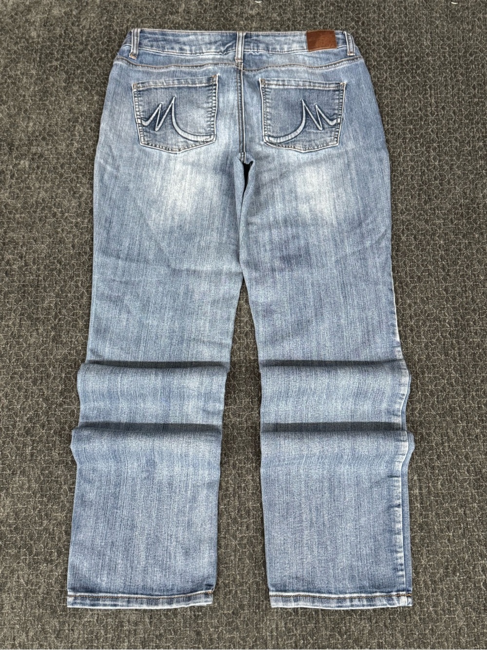 Maurices Light Blue Straight-Leg Jeans with Stitch-Detail Back Pockets